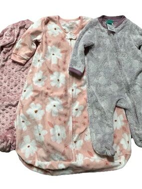 Baby Girl Winter Fleece Sleep Sack Footie Pajamas Disney Size 3-6 Months